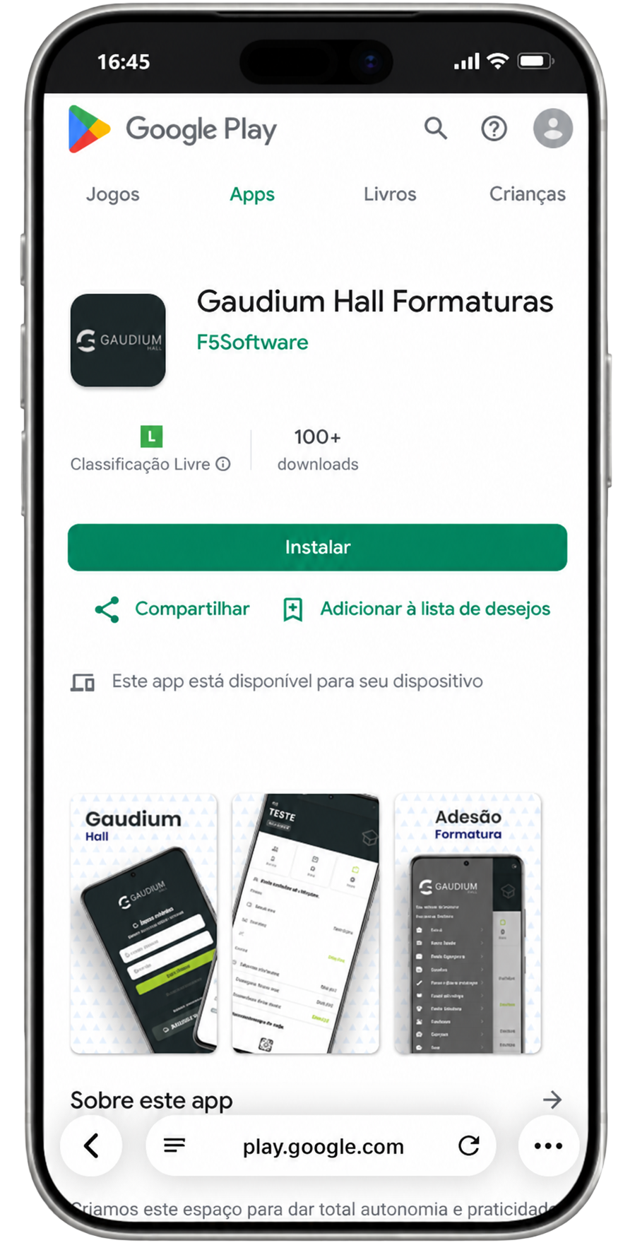 App white label de um cliente na Google Play, com nome e identidade próprios